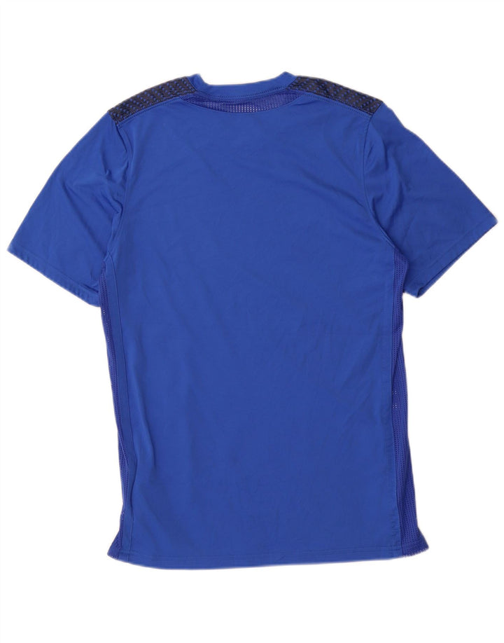 Nike Herre Dri Fit grafisk T-shirt top mellemblå polyester
