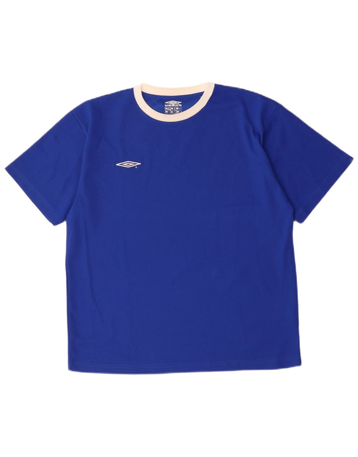 Umbro Herre T-Shirt Top Medium Blå Polyester
