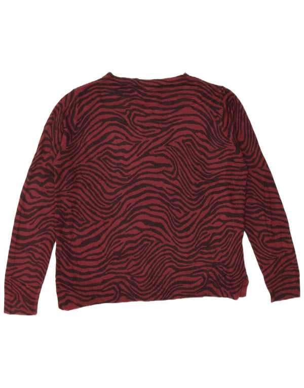 Marks & Spencer Dame Boat Neck Jumper Sweater UK 16 Large Burgundy