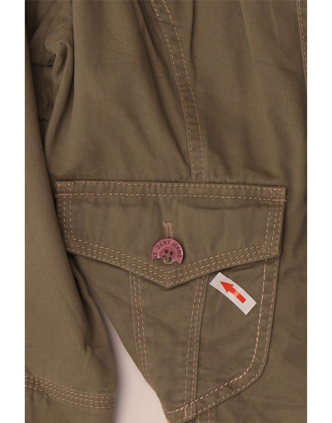 DKNY 3/4-ærmet militærjakke til kvinder UK 14 medium Khaki Bomuld