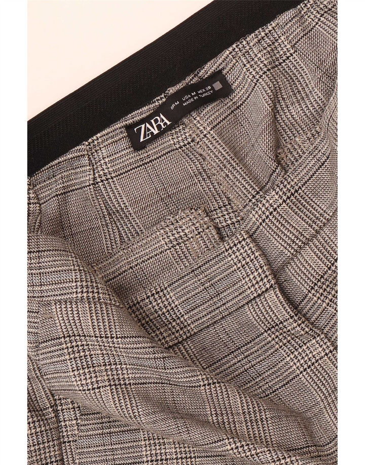 Zara Dame Slim Chino Bukser Medium W28 L28 Grå Houndstooth