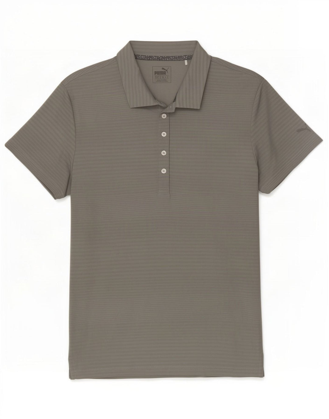 Puma Dame Polo Shirt UK 16 Large Grey Pinstripe Polyester
