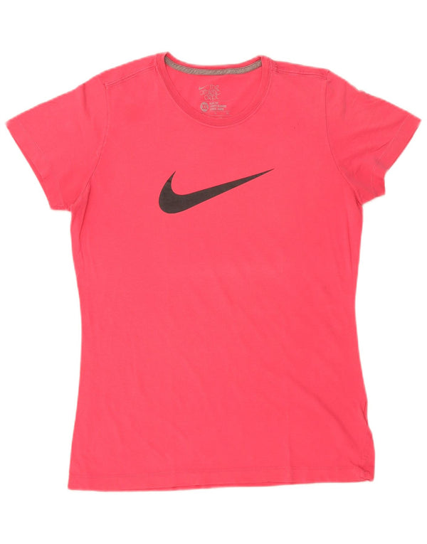 Nike Dame Slim Fit Grafisk T-Shirt Top UK 18 XL Pink