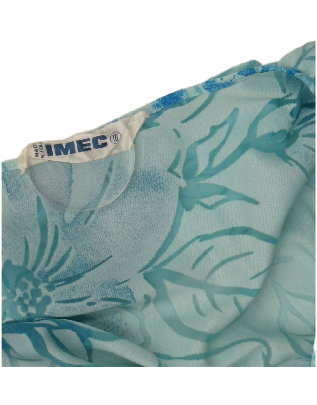 Imec Dame 3/4 Ærmet Se Through A-Line Kjole UK 12 Medium Blue Floral