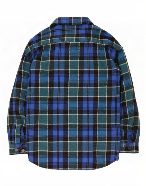 Zara Dame Oversized Flannel Shirt UK 10 Lille blå ternet bomuld