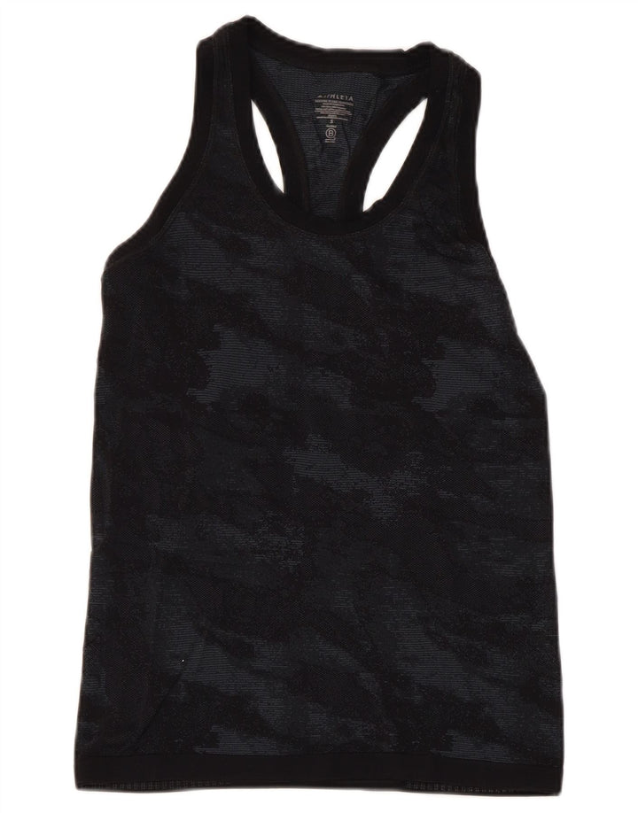ATHLETA Damevest Top UK 8 Small Black Camouflage Nylon