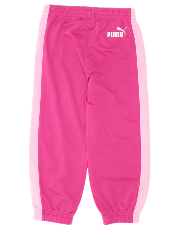 Puma Girls Grafisk træningsdragt Bukser Joggers 2-3 år Pink Colourblock