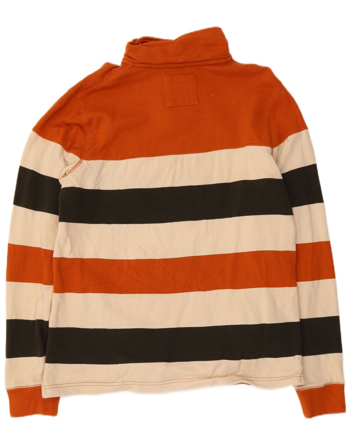 Fat Face Herre Button Neck Sweatshirt Jumper lille flerfarvet stribet