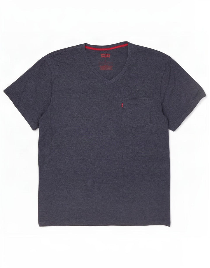 Levi's herre T-shirt top XL marineblå bomuld
