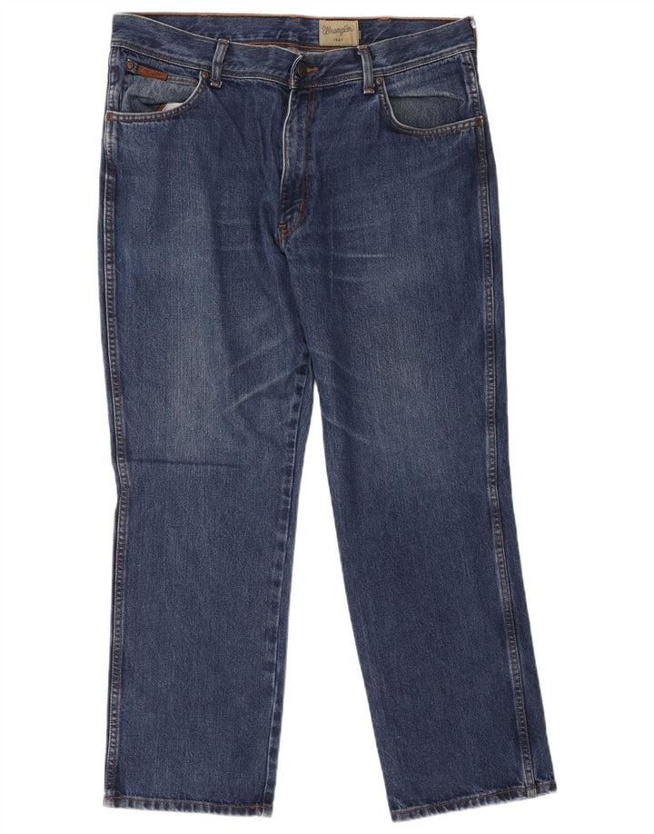 Wrangler Herre Texas Straight Jeans W38 L30 Blå Bomuld