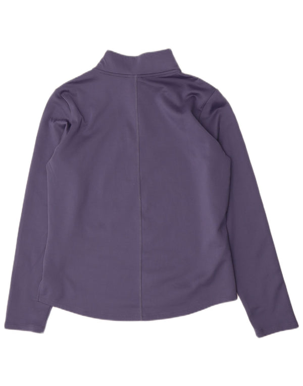 Nike Dame Therma-Fit Grafisk Top Langærmet med lynlåshals, UK 14 Medium Lilla