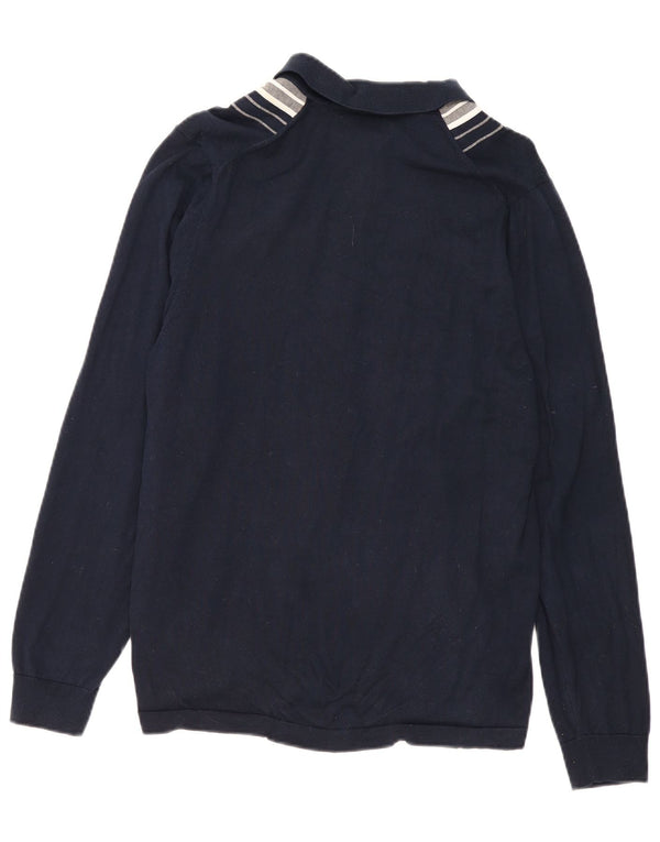 Marks & Spencer Herre cardigan sweater Medium Marineblå Colourblock Bomuld