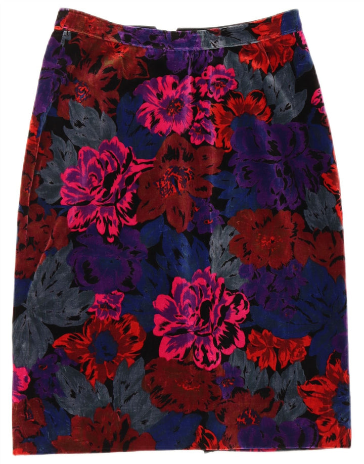 Vintage kvinders blyantnederdel W28 Medium flerfarvet blomster