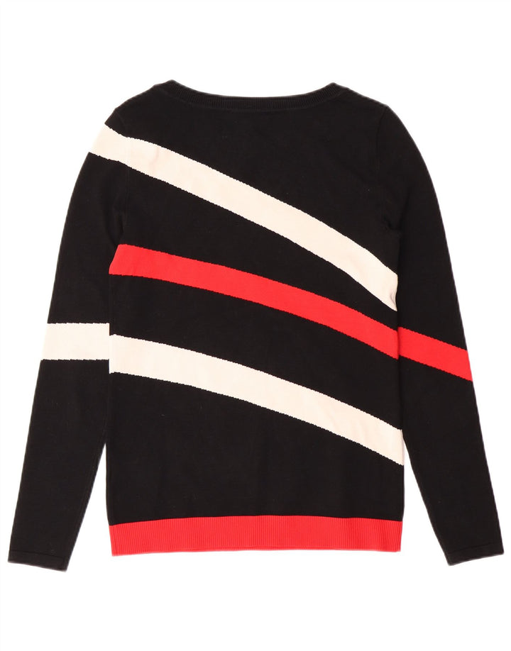 PHASE EIGHT Womens Boat Neck Jumper Sweater UK 8 Small  Black Striped