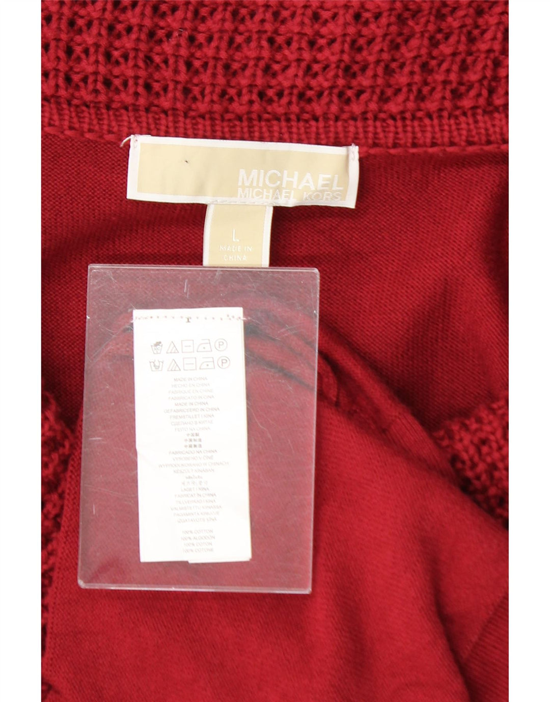 MICHAEL KORS Womens Longline Roll Neck Jumper Sweater UK 16 Large Red Vintage Michael Kors and Second-Hand Michael Kors from Messina Hembry 