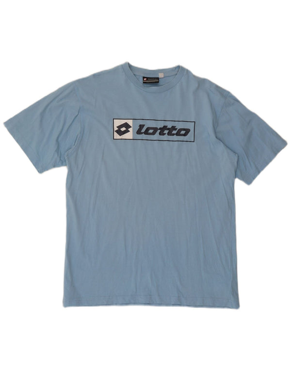 Lotto Herre Grafisk T-Shirt Top Medium Blå Bomuld