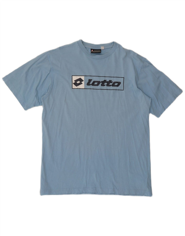 Lotto Herre Grafisk T-Shirt Top Medium Blå Bomuld