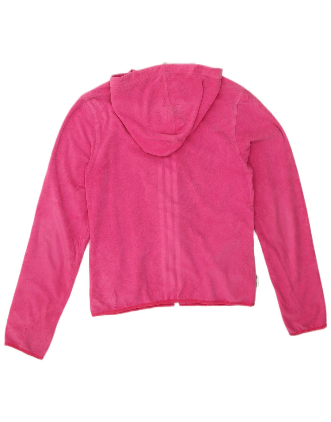 ADIDAS Womens Hooded Fleece Jacket UK 14 Large Pink Polyester