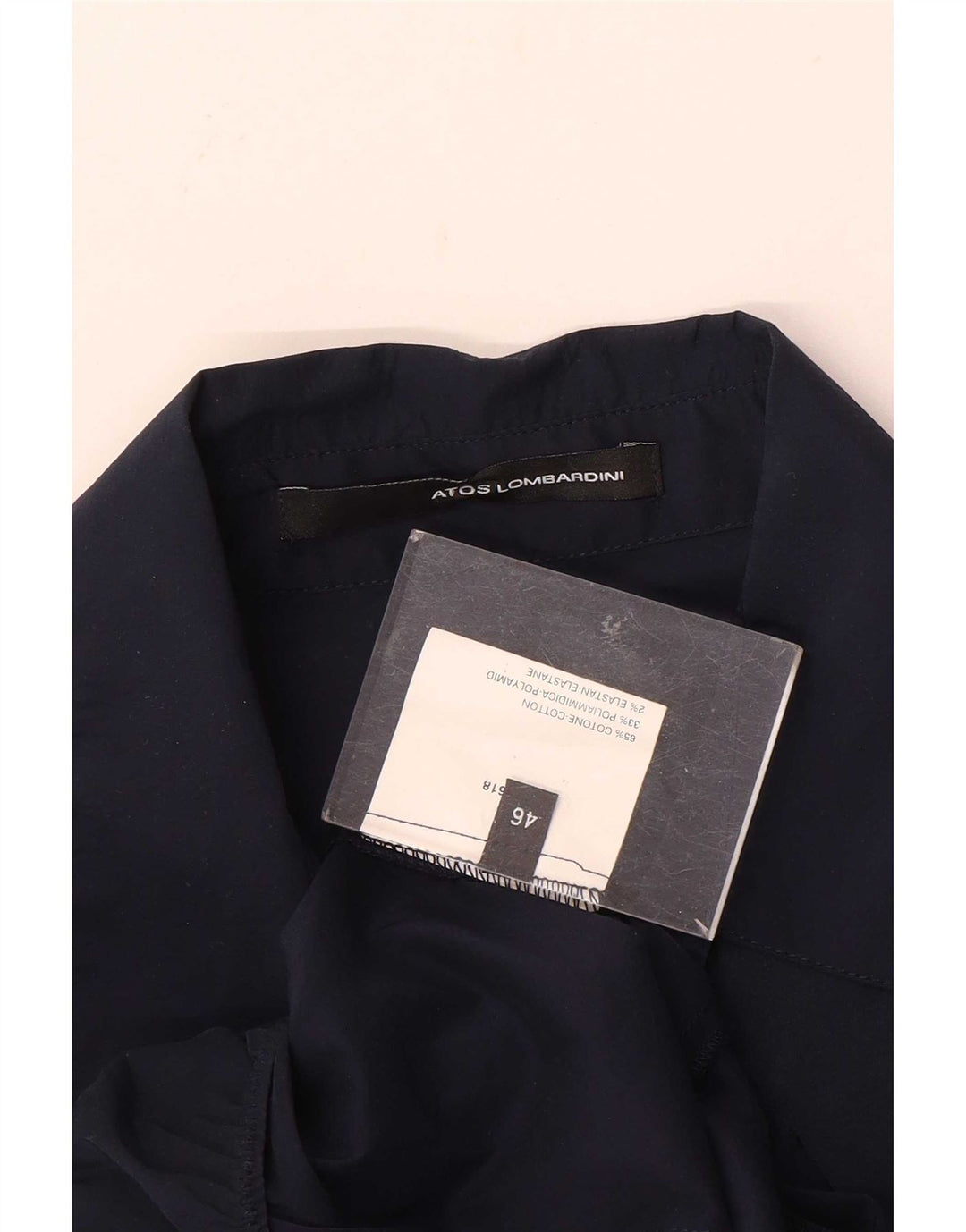 Atos Lombardini Dame Flæse Front Shirt Bodysuit IT 46 Large Navy Blue