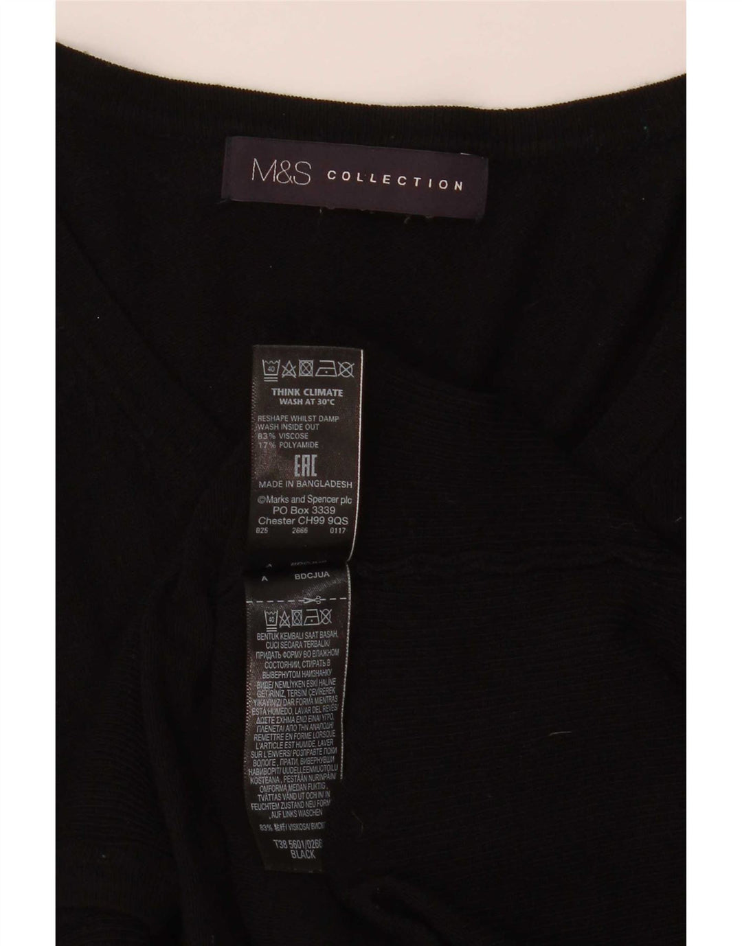 Marks & Spencer Dame Cardigan Sweater UK 20 2XL Sort Viscose