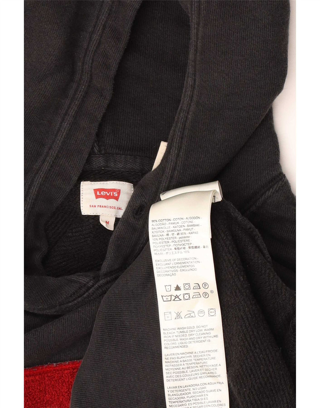 Levi's Grafisk hættetrøje til mænd mellem sort bomuld