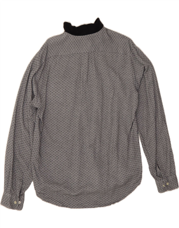 QUARRY Mens Shirt Large Grey Argyle/Diamond Viscose Vintage Quarry and Second-Hand Quarry from Messina Hembry 