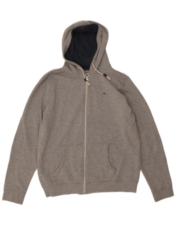 Tommy Hilfiger Herre hættetrøje med lynlås Large Grå Flecked