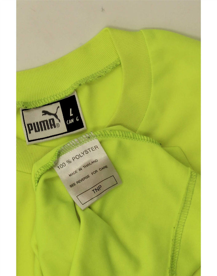 Puma Herre grafisk T-shirt Top Stor Gul Colourblock Polyester