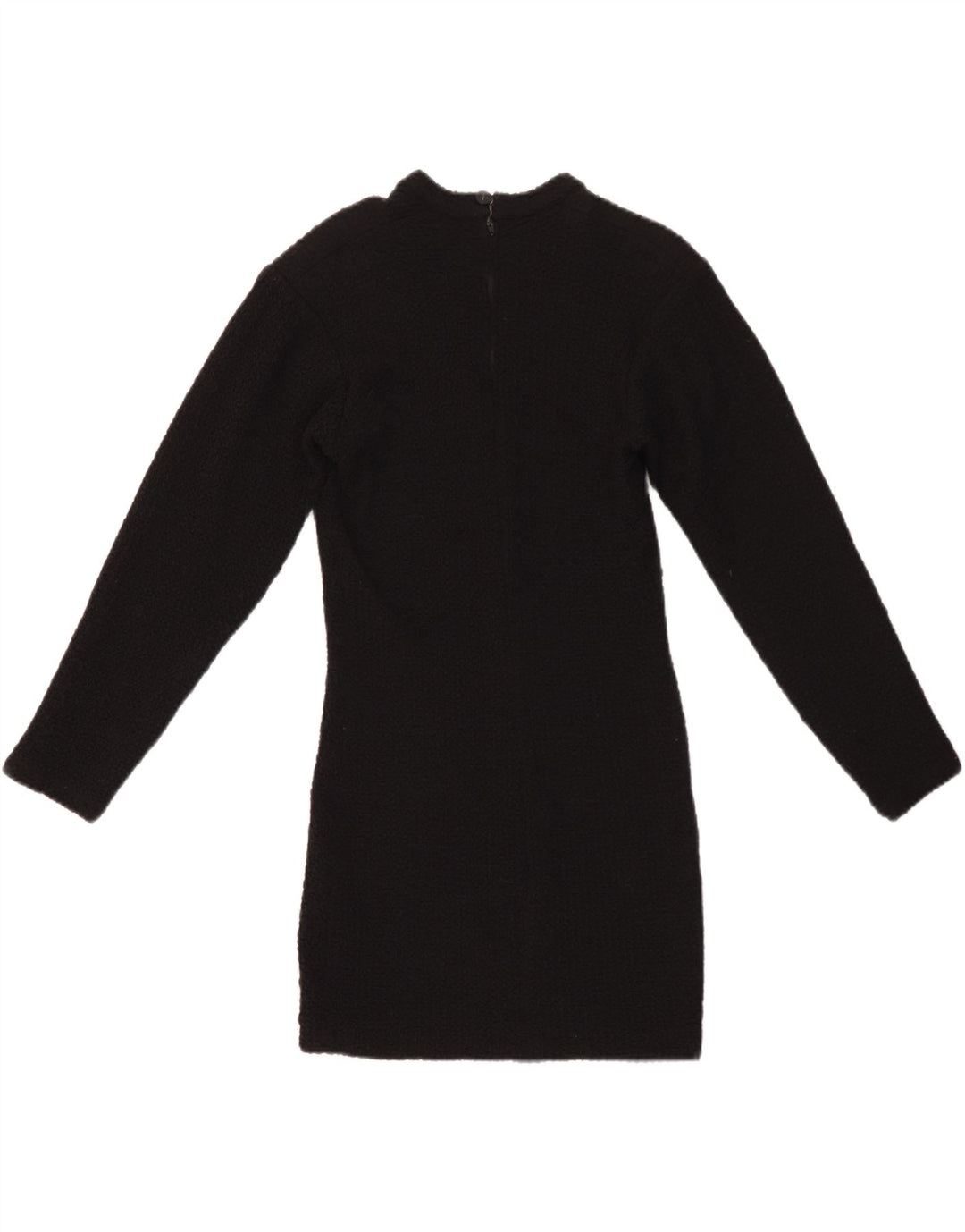 Vintage Dame Langærmet Bodycon Kjole UK 12 Medium Sort
