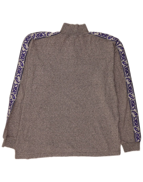 ASICS Herre lynlåshals grafisk top langærmet 2XL grå