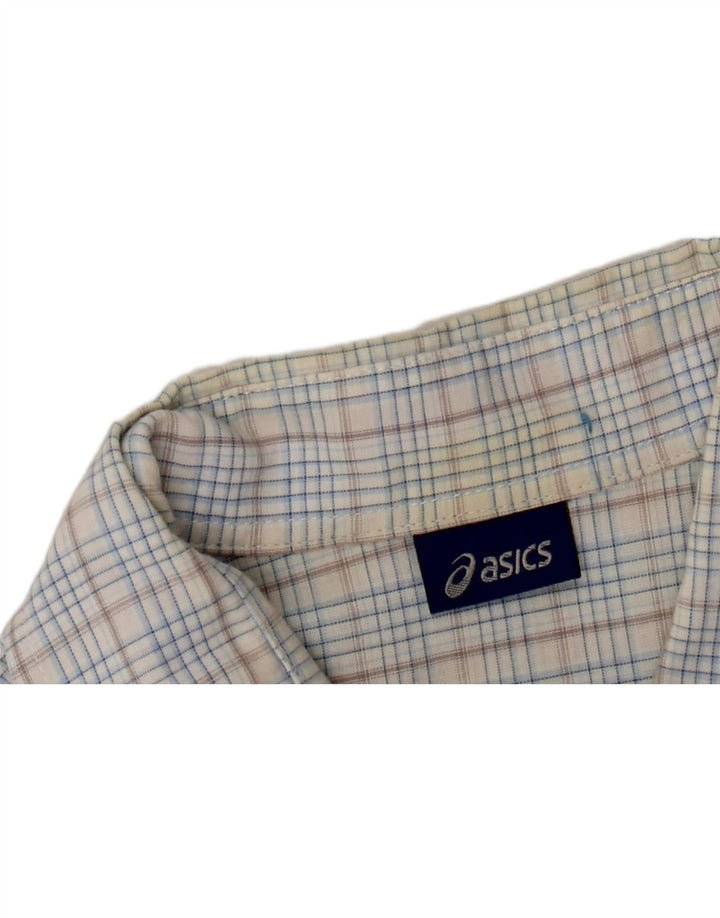 ASICS kortærmet herreskjorte 2XL blå ternet bomuld