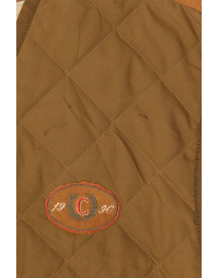 Casucci Herre Quiltet Gilet UK 36 Small Khaki Polyester