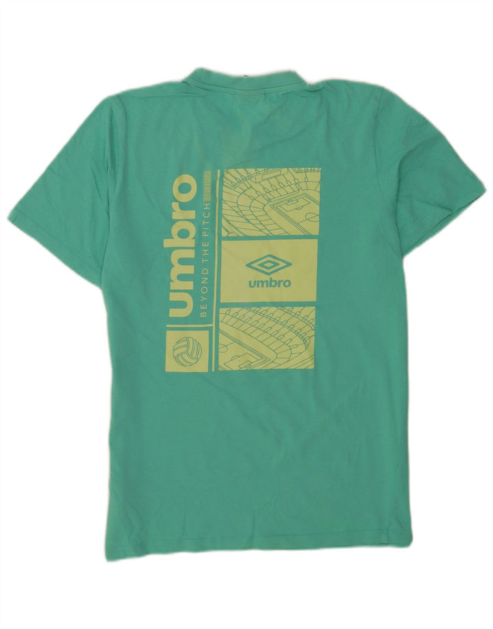 Umbro Herre Grafisk T-Shirt Top Medium Grøn Bomuld