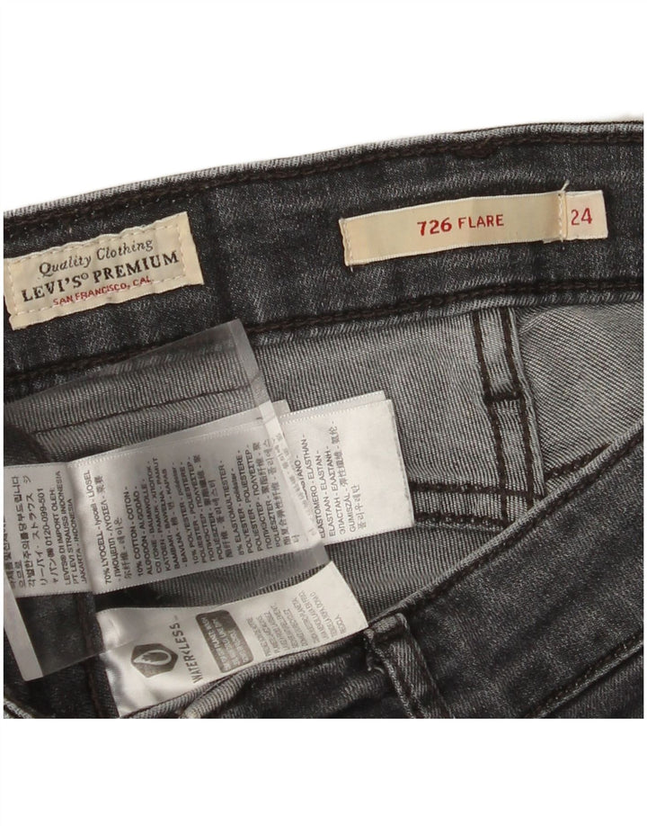 LEVI'S Dame 726 Flared Jeans W24 L30 Grå Lyocell