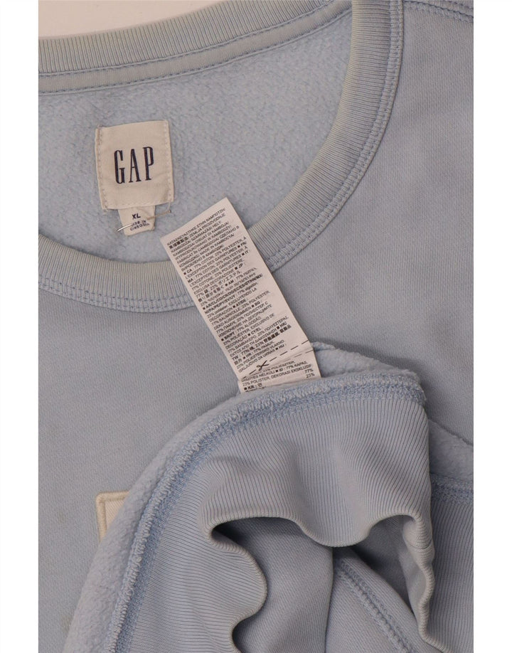 Gap Herre Grafisk Sweatshirt Jumper XL Blå Bomuld