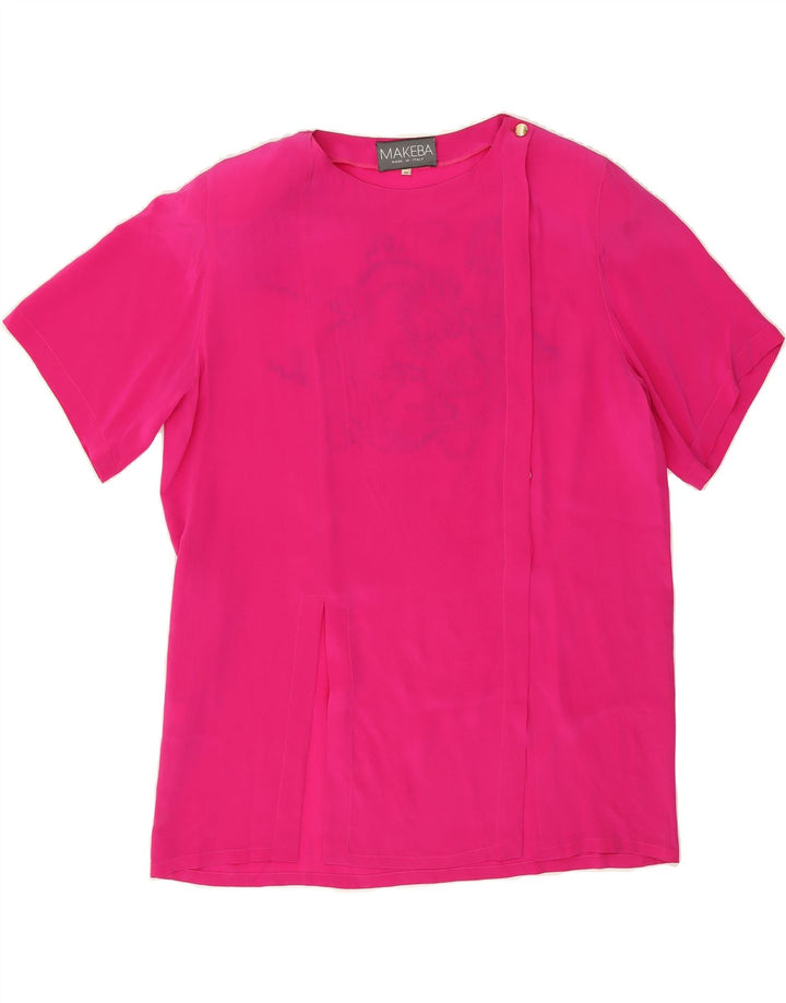 VINTAGE Womens Graphic Short Sleeve Blouse Top IT 48 XL Pink Vintage Vintage and Second-Hand Vintage from Messina Hembry 