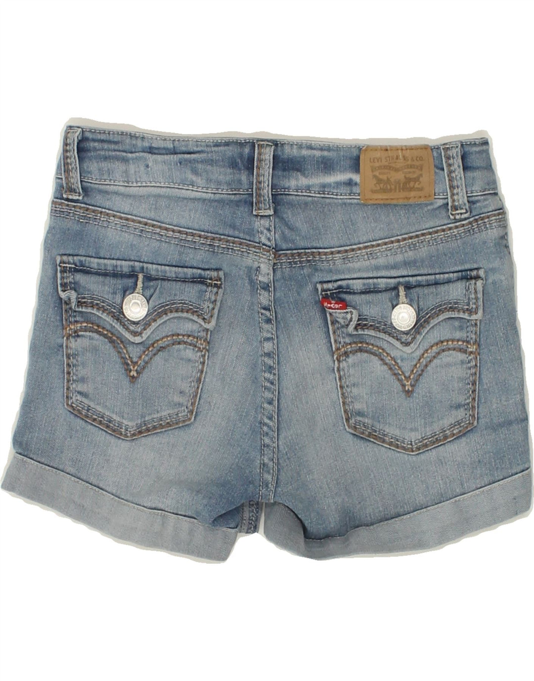 LEVI'S Girls Denim Shorts 7-8 Years W26 Blue Cotton Vintage Levi's and Second-Hand Levi's from Messina Hembry 