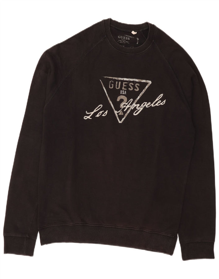 Guess Herre grafisk sweatshirt trøje 2XL sort bomuld