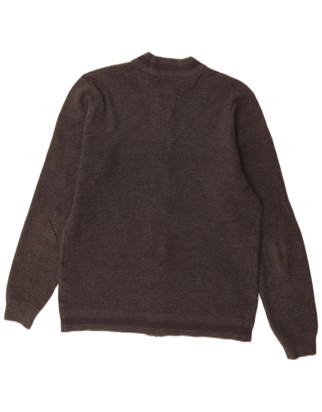 Zara Herre cardigan sweater med fuld lynlås mellemgrå bomuld