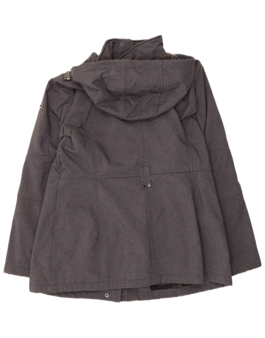 MICHAEL KORS Womens Hooded Military Jacket UK 16 Large Grey Polyester