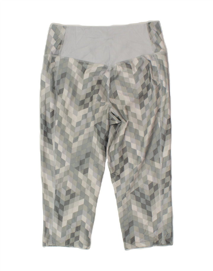 NIKE Womens Capri Leggings UK 8  Small Grey Geometric Polyester Vintage Nike and Second-Hand Nike from Messina Hembry 