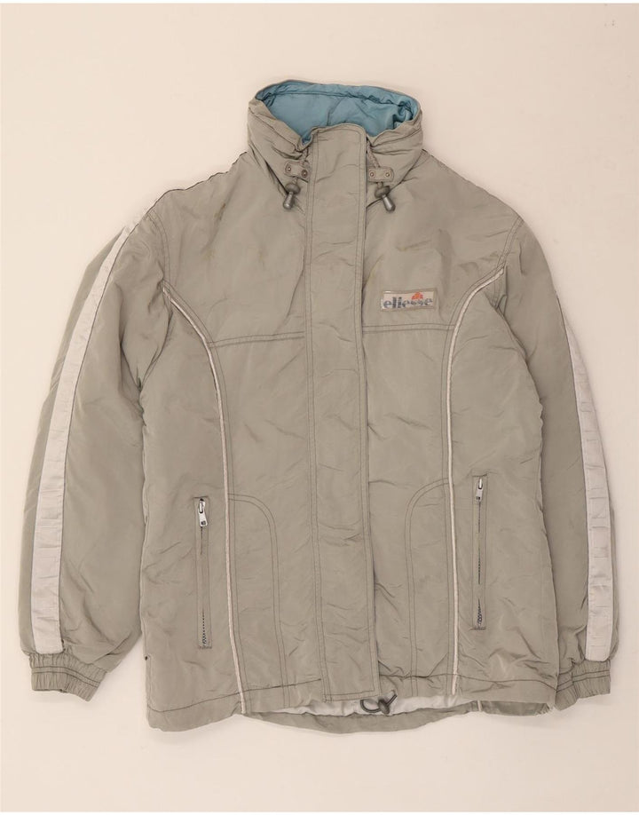 Ellesse Dame Oversized hættepolstret jakke UK 8 Lille grå polyamid