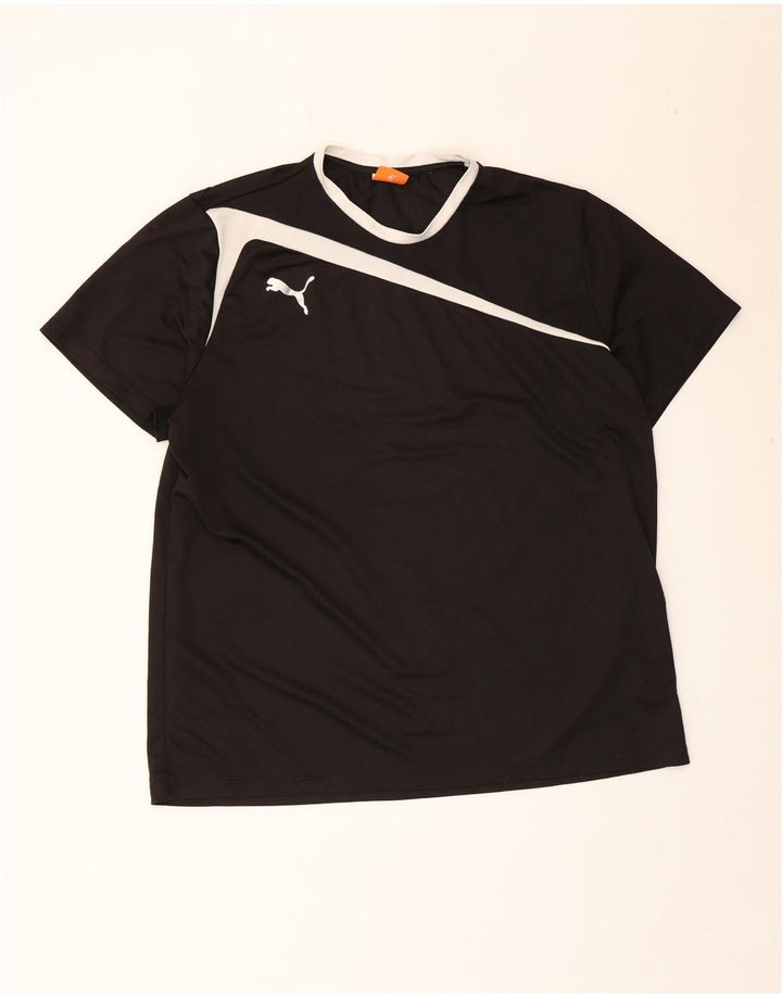 Puma Herre T-Shirt Top 2XL Sort Colourblock Polyester