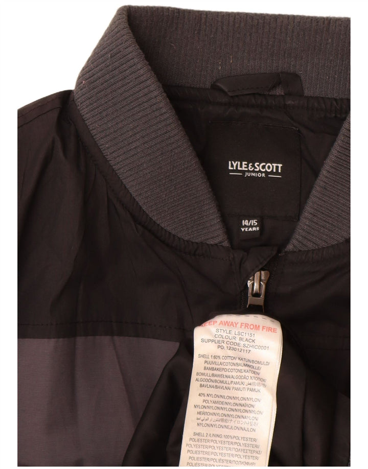 Lyle & Scott Boys Bomber Jacket 14-15 år Grå Colourblock Bomuld