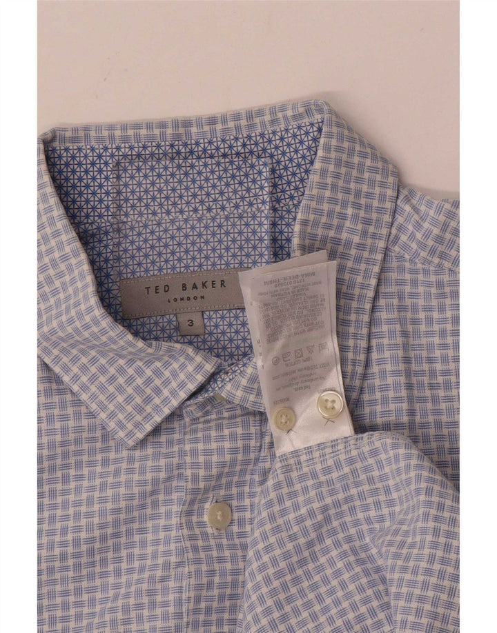 Ted Baker Herreskjorte str. 3 Medium Blue Gingham Cotton