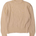 Vintage dame sweater med rund hals DK 12 Medium Off White
