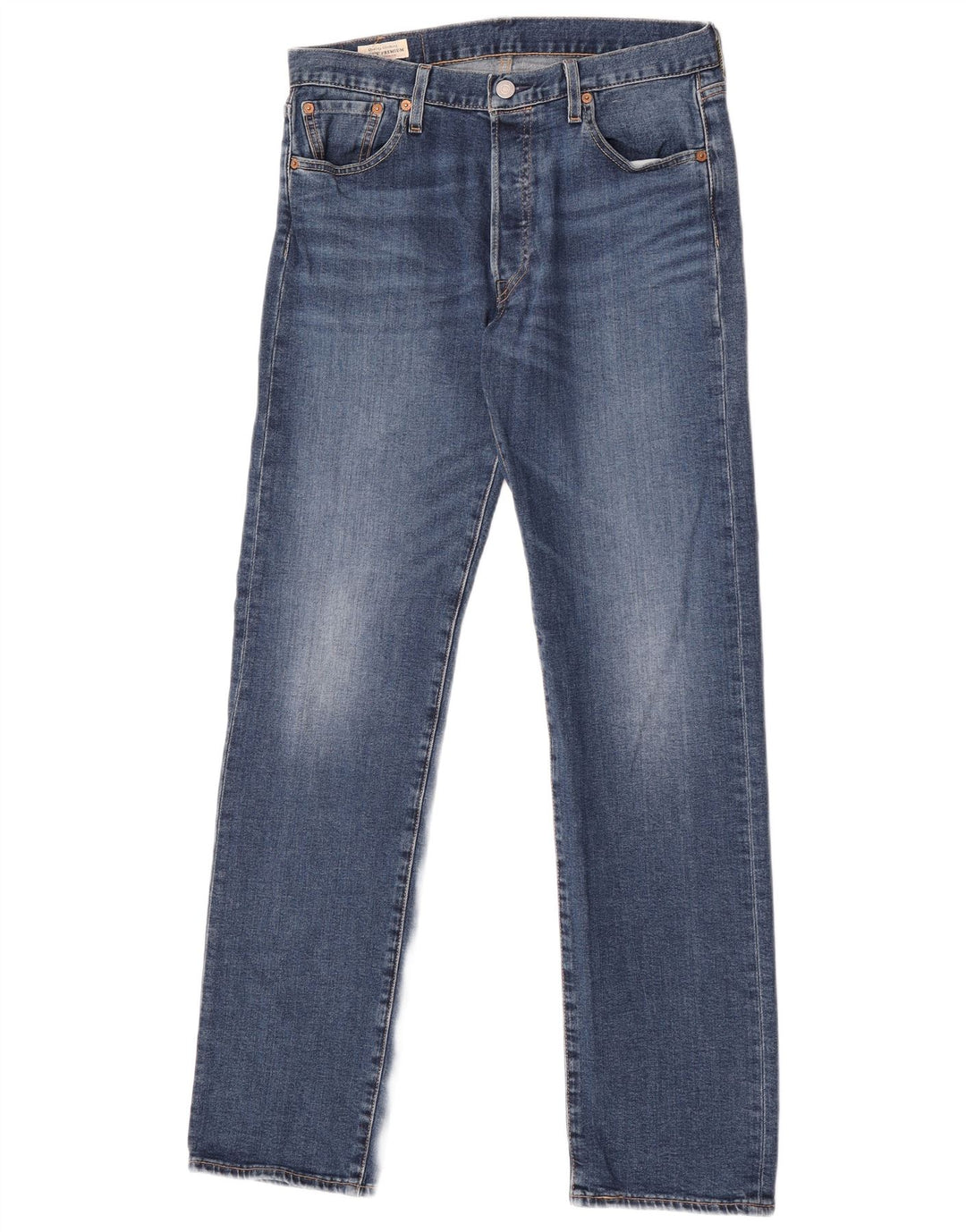 LEVI'S Herre 501 Straight Jeans W30 L32 Blå Bomuld
