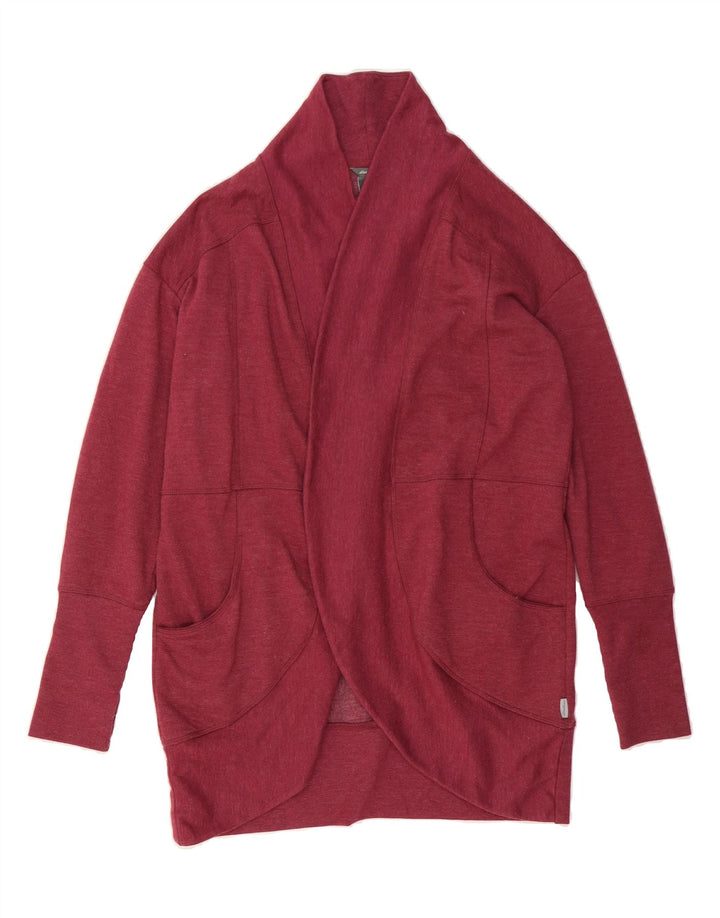 EDDIE BAUER Womens Longline Open Cardigan Sweater UK 14 Medium Burgundy Vintage Eddie Bauer and Second-Hand Eddie Bauer from Messina Hembry 