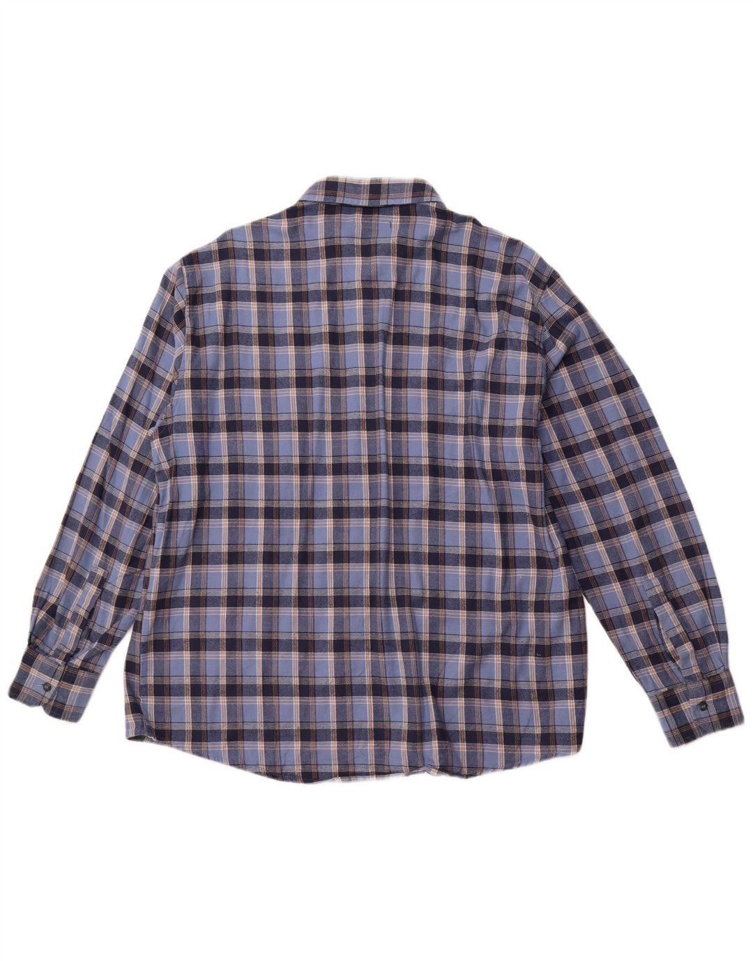 SEA BARRIER Herre Flanelskjorte XL Blå Ternet Bomuld