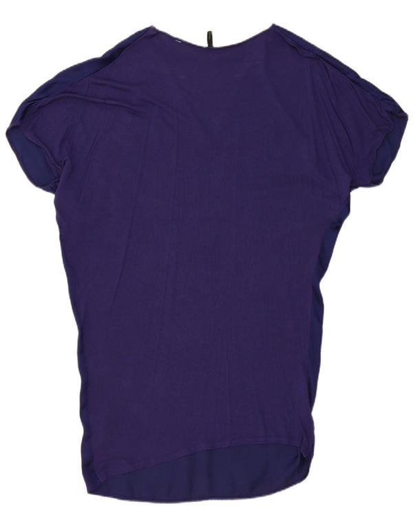 Benetton Womens Relaxed Fit Basic Dress UK 14 Medium Navy Blue Viscose